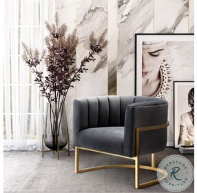 Magnolia Grey Velvet Chair