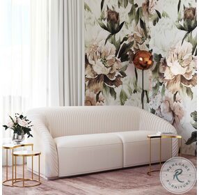 Yara Pleated Beige Velvet Sofa by Inspire Me Home Decor