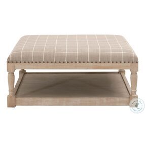 Townsend Performance Windowpane Pebble Upholstered Coffee Table