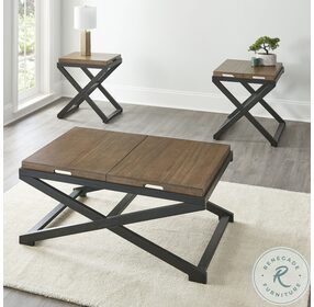 Topeka Brown Walnut And Ebony Chairside End Table
