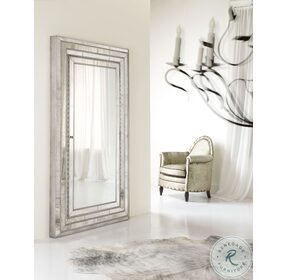 Glamour Champagne Floor Mirror With Jewelry Armoire Storage