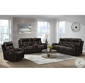Campo Trinidad Brown Power Reclining Console Loveseat with Power Headrest