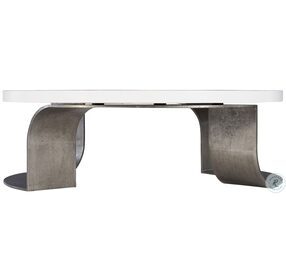 Catalina White Plaster And Graphite Round Cocktail Table