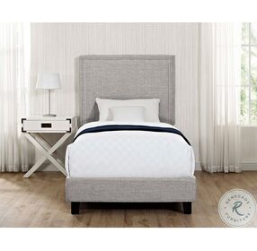 Emery Gray Twin Upholstered Platform Bed