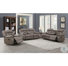 Tyson Gray Reclining Sofa with Drop Down Table And Power Strip
