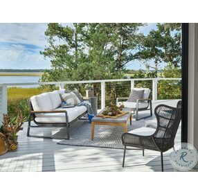 Coastal Living San Clemente Natural Teak and Carbon Outdoor Lounge Chair