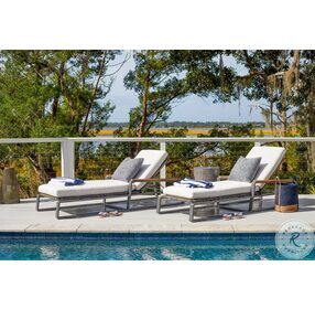 Coastal Living San Clemente Canvas Natural Outdoor Chaise Lounge