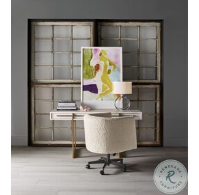 Work from Home White And Gold Ellsworth Desk