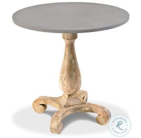 U090-As Antique Oak And Gray Stone Bistro Table