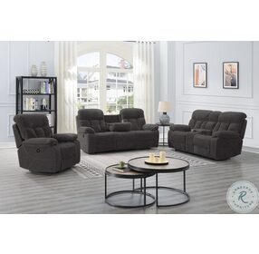 Bravo Charcoal Power Reclining Console Loveseat Power Footrest