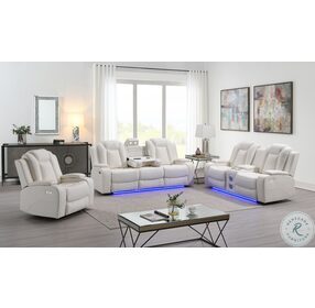 Orion White Dual Reclining Sofa
