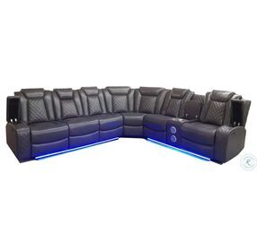 Orion Black Reclining RAF Sectional