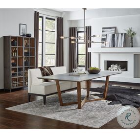 U198-As Gray Double Pedestal Dining Table