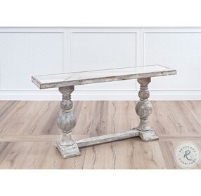 U206-As Gray Double Pedestal Console Table