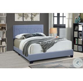 Jordan Powder Blue All In One Queen Upholstered Panel Bed