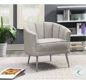 Robinson Warm Olive And Chrome Accent Chair