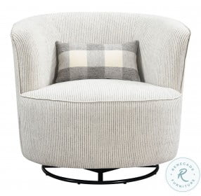 Branch Gray Ticking Classic Stripe Swivel Accent Chair