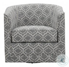 Little Pewter Gray Graphic Swivel Accent Chair