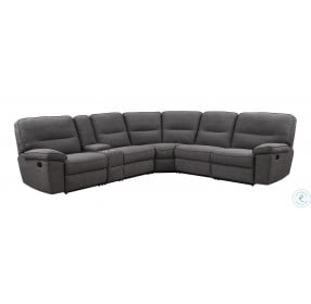 Arnold Slate Gray 6 Piece Modular Reclining Console Sectional