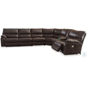 Family Circle Dark Brown 4 Piece Power Reclining RAF Sectional