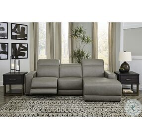Correze Grey Press Back Small Power Reclining Chaise RAF Sectional