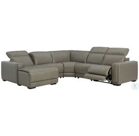Correze Gray Press Back LAF Power Chaise Sectional