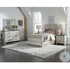 Riverwood Whitewashed Twin Panel Bed With Trundle