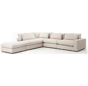 Bloor Essence Natural 4 Piece RAF Sectional With Ottoman