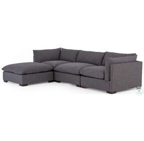 Westwood Bennett Espresso And Charcoal 3 Piece Small Sectional With Ottoman