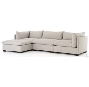 Westwood Bennett Espresso And Moon 3 Piece Large Sectional With Ottoman