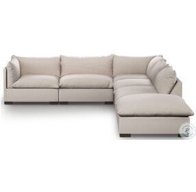 Westwood Bennett Espresso And Moon 5 Piece Sectional With Ottoman