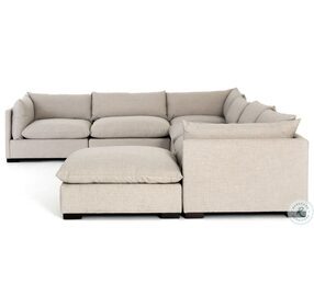 Westwood Bennett Espresso And Moon 6 Piece Sectional With Ottoman