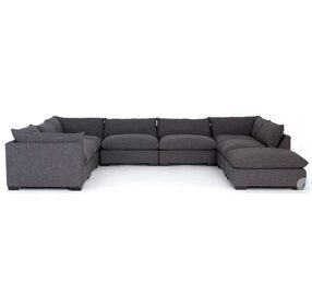 Westwood Espresso And Charcoal 7 Piece Sectional With Ottoman