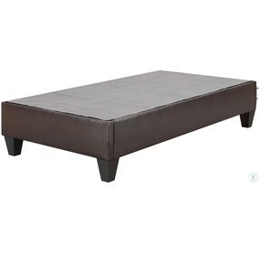 Abby Dark Brown Twin Upholstered Platform Bed