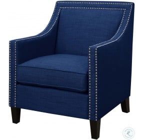 Emery Blue Chair With Ottoman