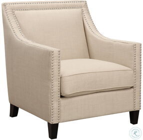 Emery Natural Accent Chair With Ottoman
