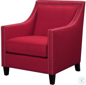 Emery Berry Accent Chair With Ottoman