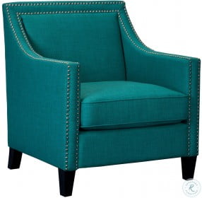 Emery Teal Chair With Ottoman