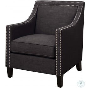 Emery Charcoal Accent Chair With Ottoman