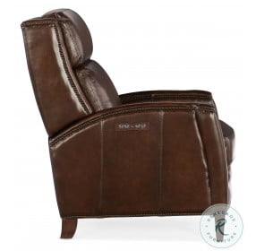 Declan Light Brown Leather Power Recliner With Power Headrest