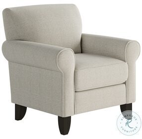 Invitation Light Grey Linen Rolled Arm Accent Chair