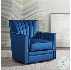 Lawson Cobalt Velvet Swivel Chair