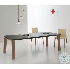 Unico Black And Walnut Extendable Dining Table