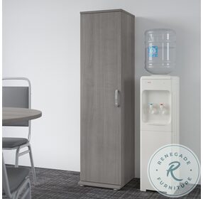 Universal Platinum Gray Tall Narrow Storage Cabinet With Door And Shelves
