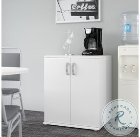 Universal White Floor Storage Cabinet With Door And Shelves