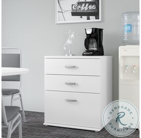 Universal White Floor Storage Cabinet With Drawer