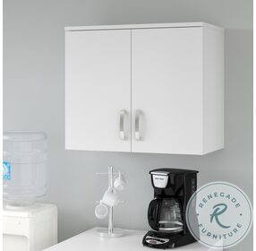 Universal White Wall Cabinet With Door And Shelves