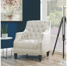 Perry Snow Button Tufted Accent Chair