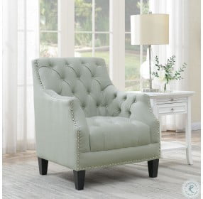 Perry Pumice Button Tufted Accent Chair
