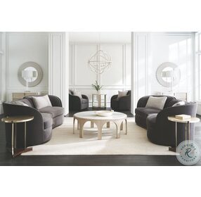 Oculus Moonstone And Charcoal Leaf Side Table